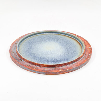 Plato Borde Interior 28cm-Azul Mineral y Oxido