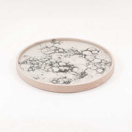 Plato con Borde 28cm-Blanco Burbuja Negra