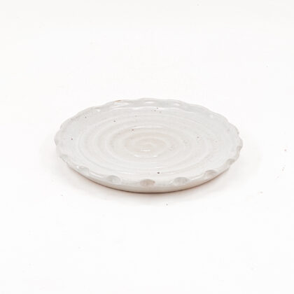 Plato Plano con Olan 19cm-Blanco Satin