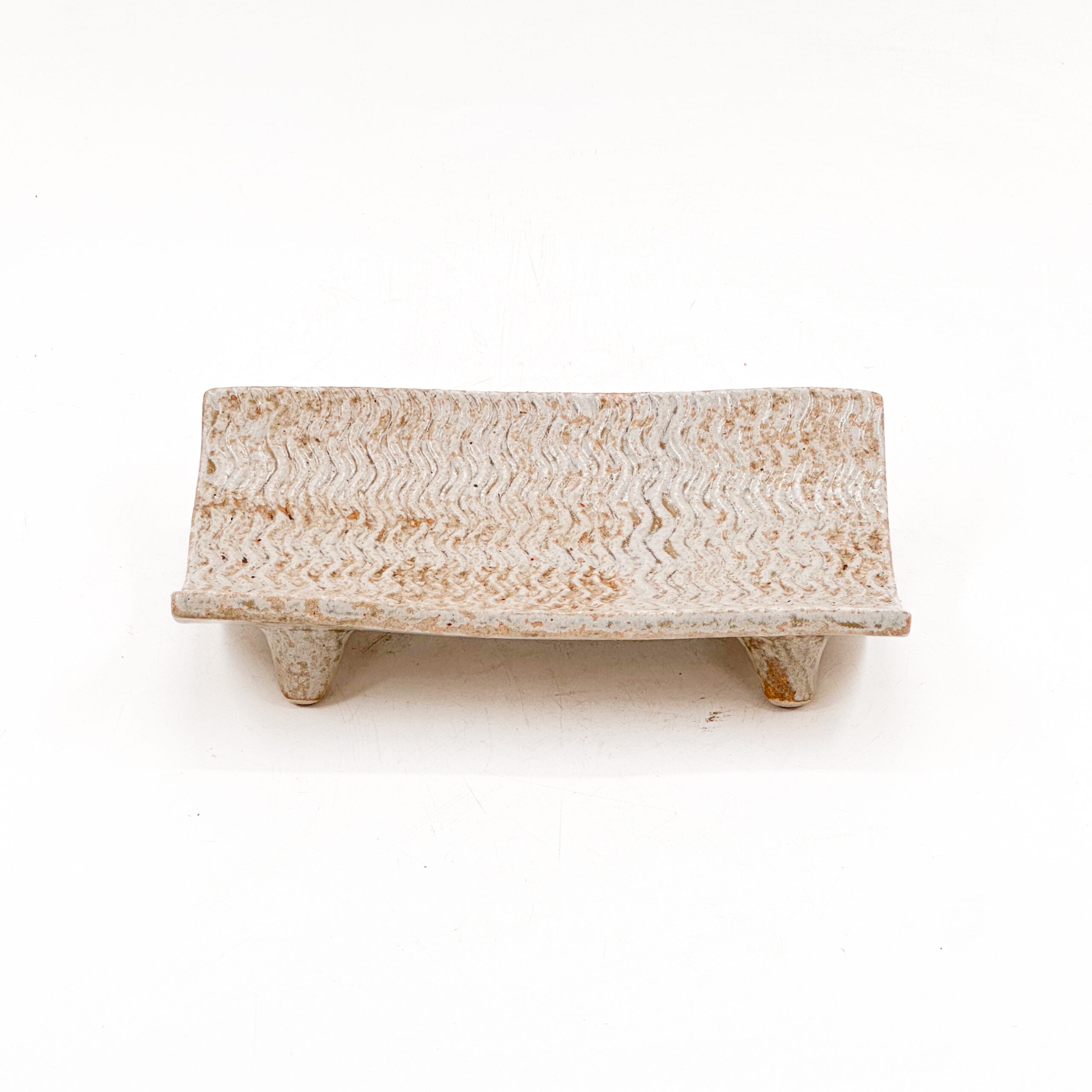 Charola con Pata 20x13cm-Rayas Arena