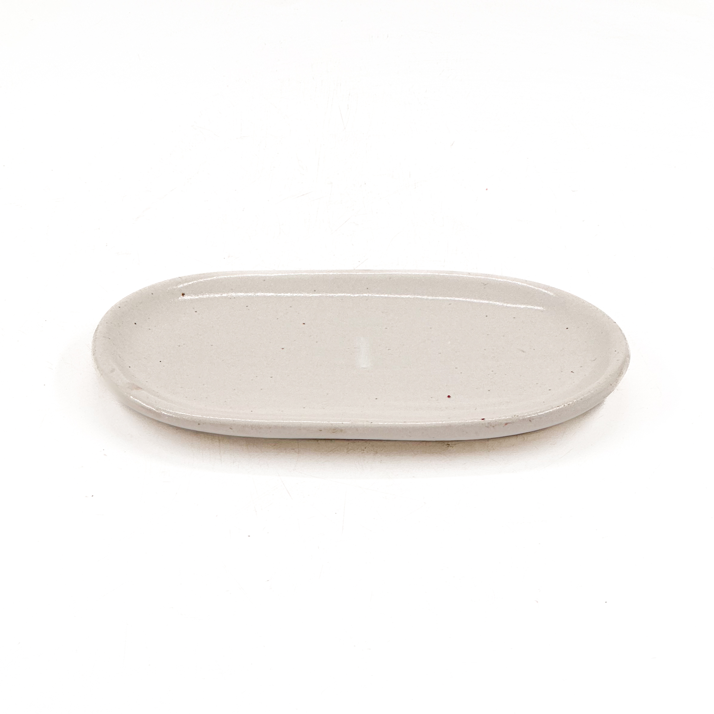 Charola Ovalada 23x13cm-Blanco Semi Brillante