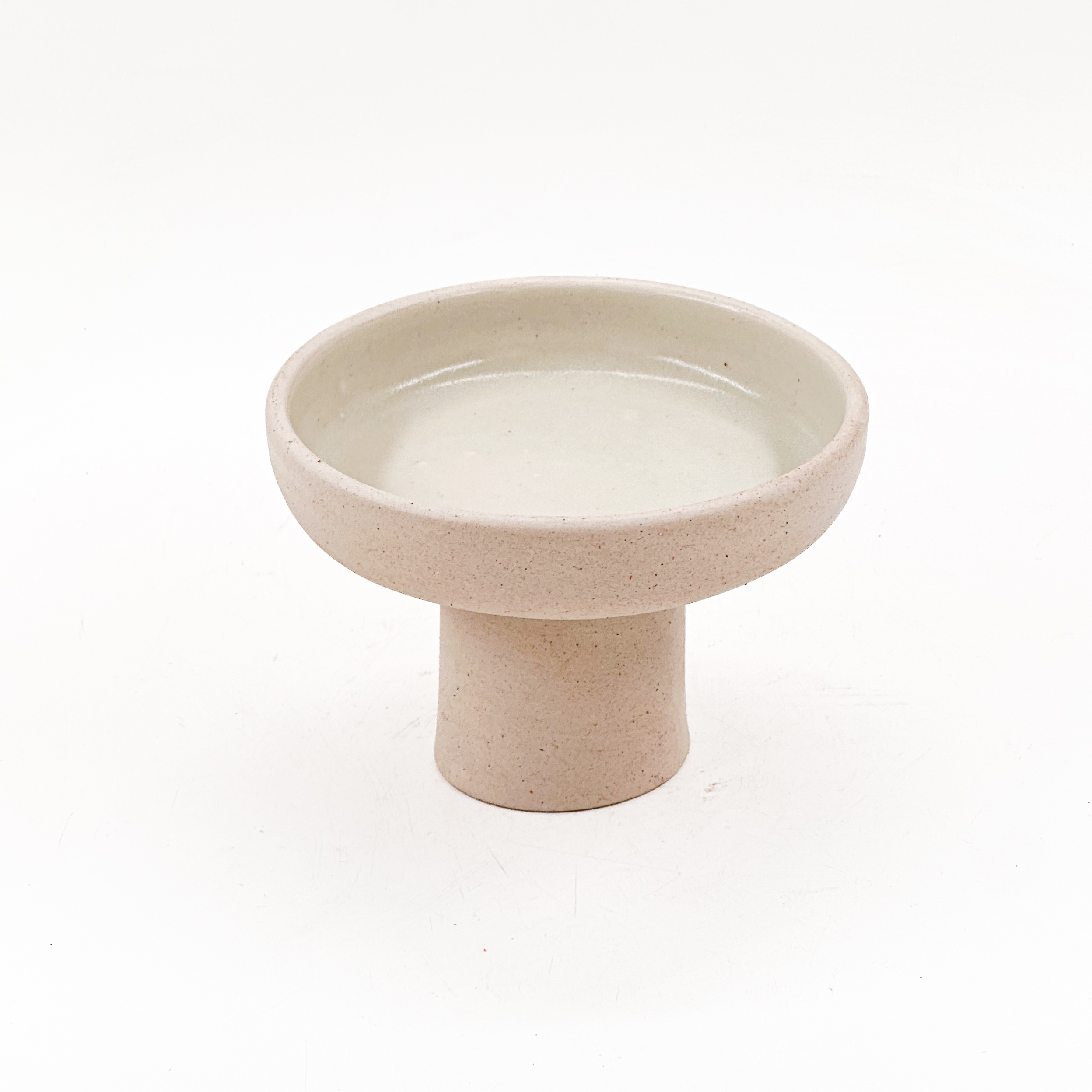 Plato Pedestal 18x12cm-Pasta Natural interior Natural Brillante