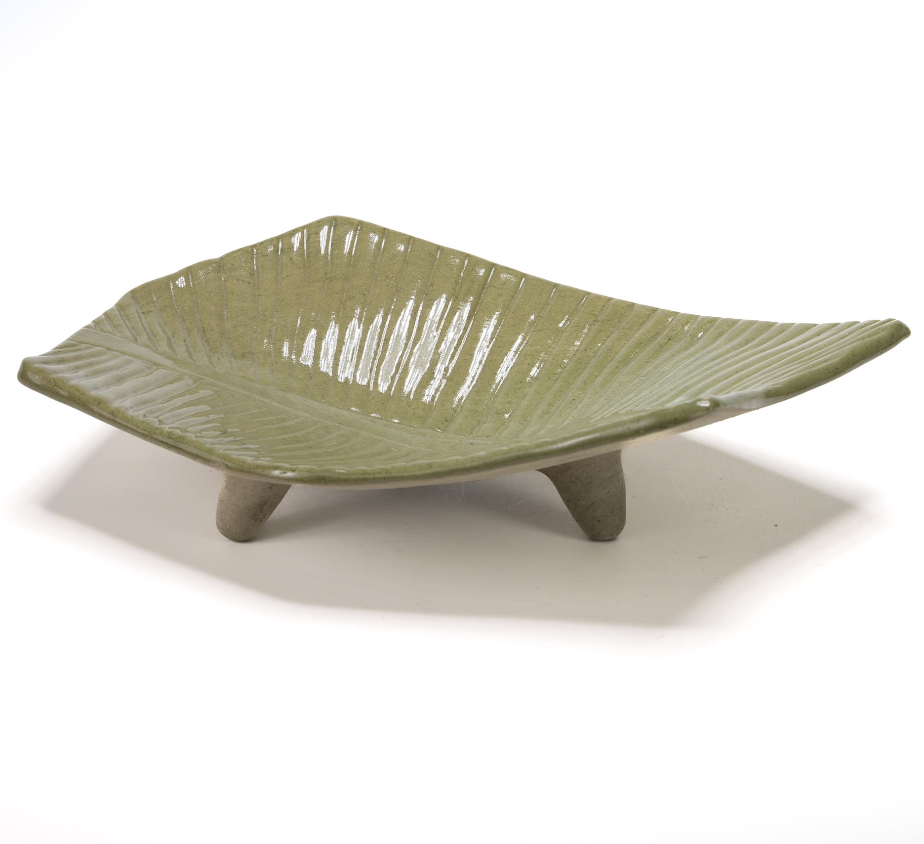 Plato Hoja 35x26cm-Verde Brillante