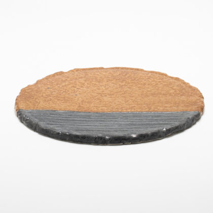 Plato Plano 28cm-Café Mate Rayado Negro Lumbre