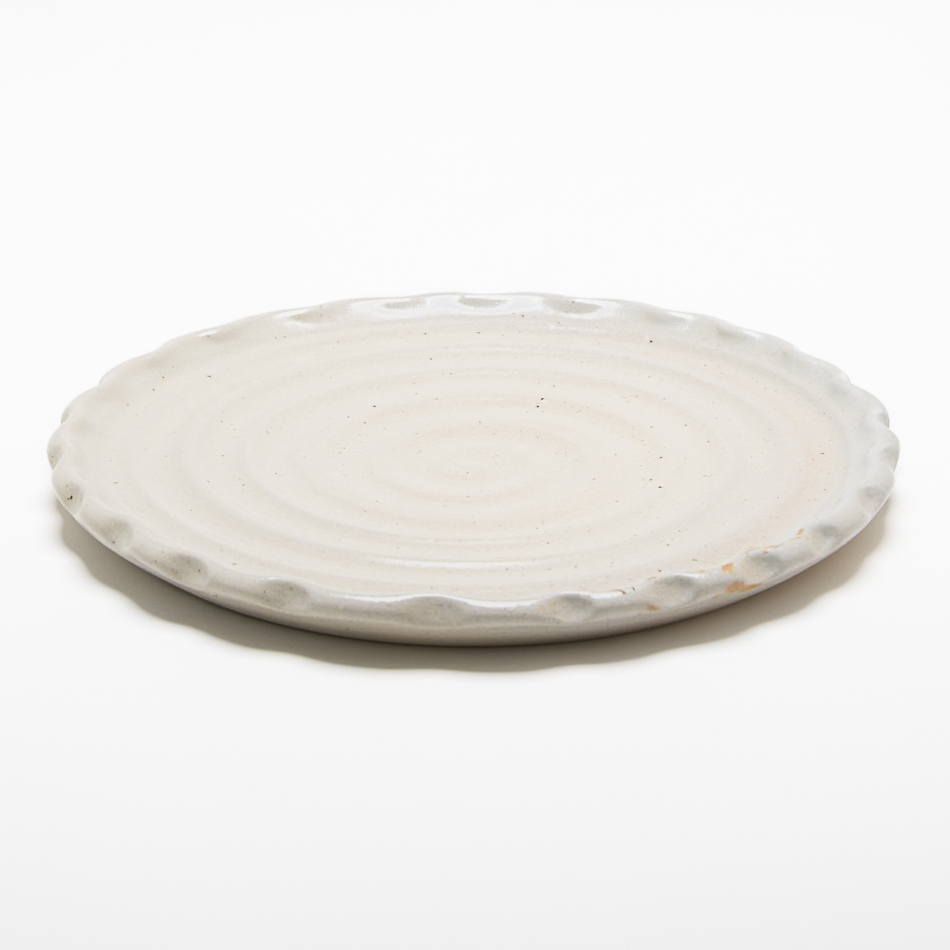 Plato Plano Espiral Olanes 32cm-Blanco Semi Brillante