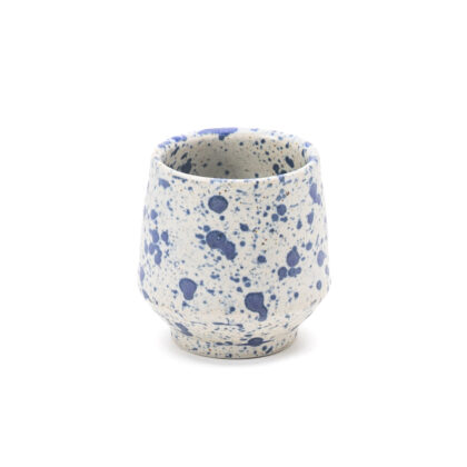 Vaso Angular 12oz-Blanco Jaspeado Azul