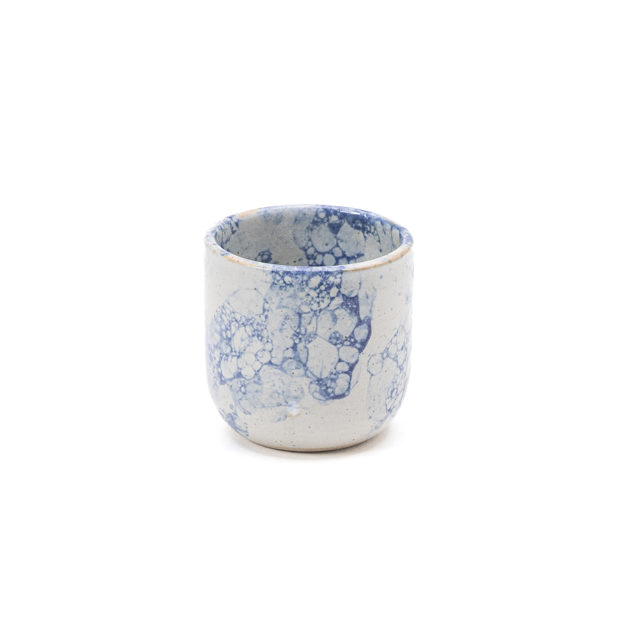 Vaso Boleado 10oz-Blanco Satin Burbuja Azul